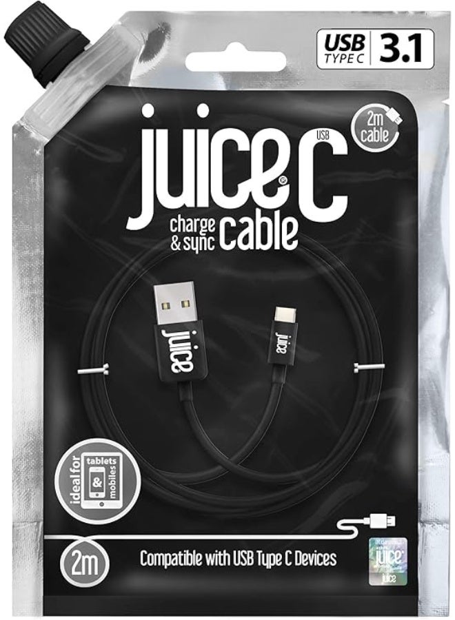 جوس كابل JUICE USB-A إلى Type C، مصنوع من مادة TPE معاد تدويرها بنسبة 100% ومعزّز للمتانة، يدعم الشحن ونقل البيانات، متوافق مع أحدث طرازات Samsung وHuawei وSony وiPhone، بالإضافة إلى الأجهزة اللوحية، وأجهزة الألعاب، وiPad Pro وiPad Air وiPad Mini، بطول 2 متر، باللون الأسود. - Image 4